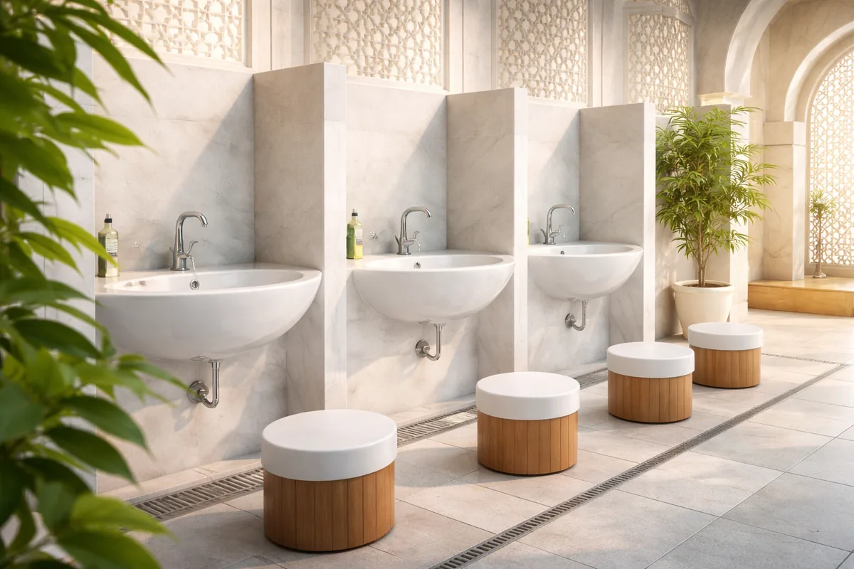 Quels sont les avantages des lavabos d'ablutions en céramique antibactérienne pour mosquées